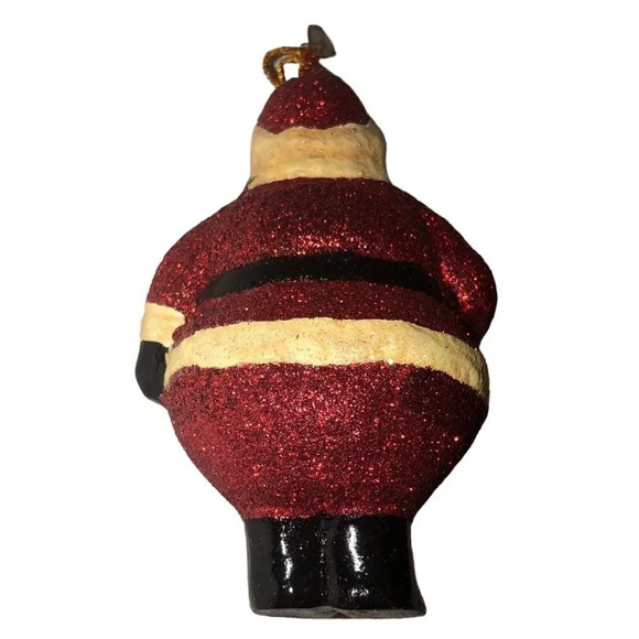 Katherine's Collection Glitter Round Santa Christmas Xmas Tree Ornament No Box - Picture 5 of 5